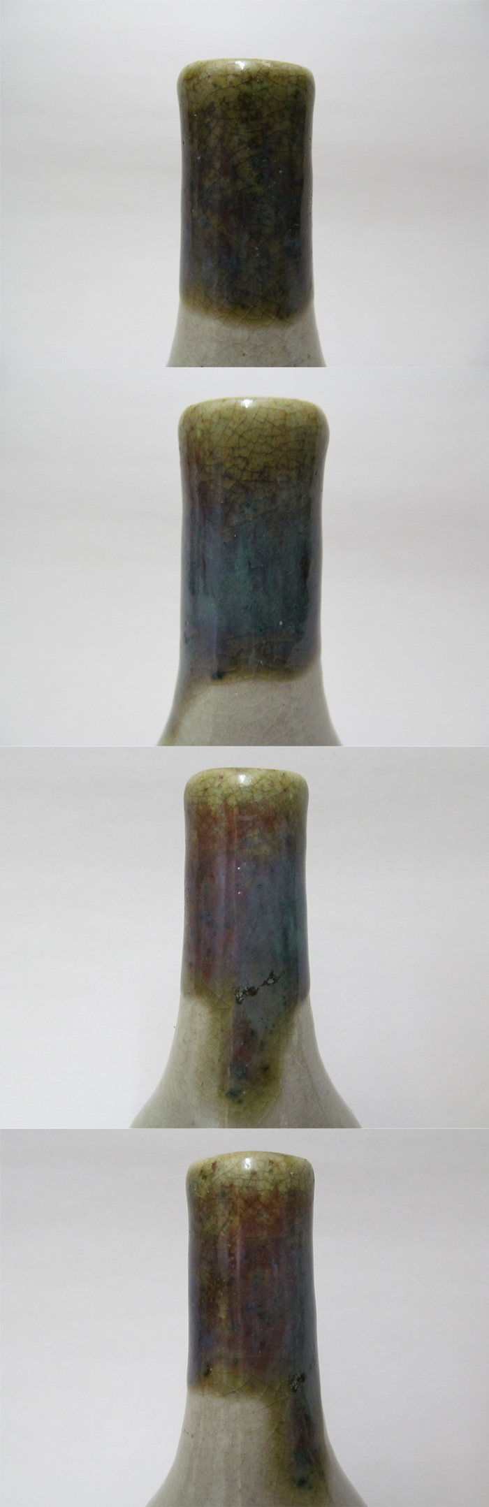 古美術 観宝堂 - 壺屋焼白化粧緑釉対瓶（２） | 古美術品専門サイト 